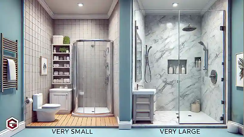 نصب کابین دوش در حمام‌های کوچک و بزرگ بستگی به فضای موجود دارد. در حمام‌های کوچک، باید از کابین دوش‌های کشویی یا گوشه‌ای استفاده شود، در حالی که در حمام‌های بزرگ‌تر می‌توان از مدل‌های بزرگتر و درب‌های لولایی بهره برد.