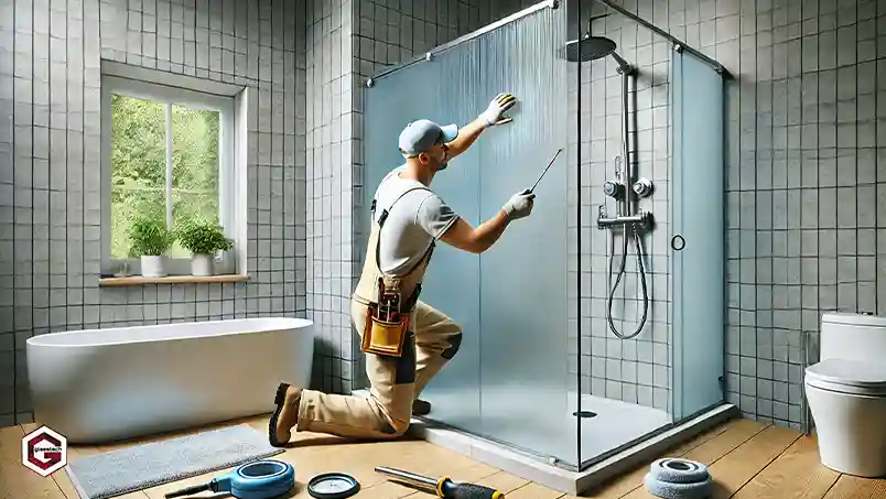 Replacing frosted glass in the shower cabin to maintain privacy and enhance the cabin's appearance.