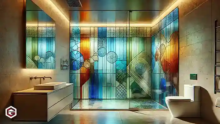 شیشه رنگی برای حمام و کابین دوش