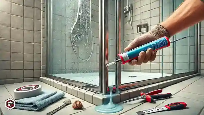 Fixing water leakage from shower glass doors by addressing sealant, hinges, or door alignment issues.